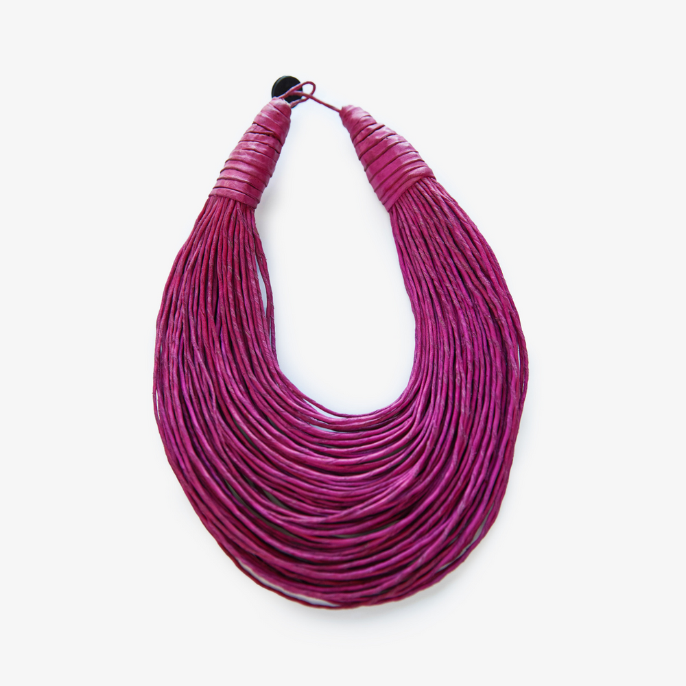 Multilayer Leather Rope Necklace from Ghana